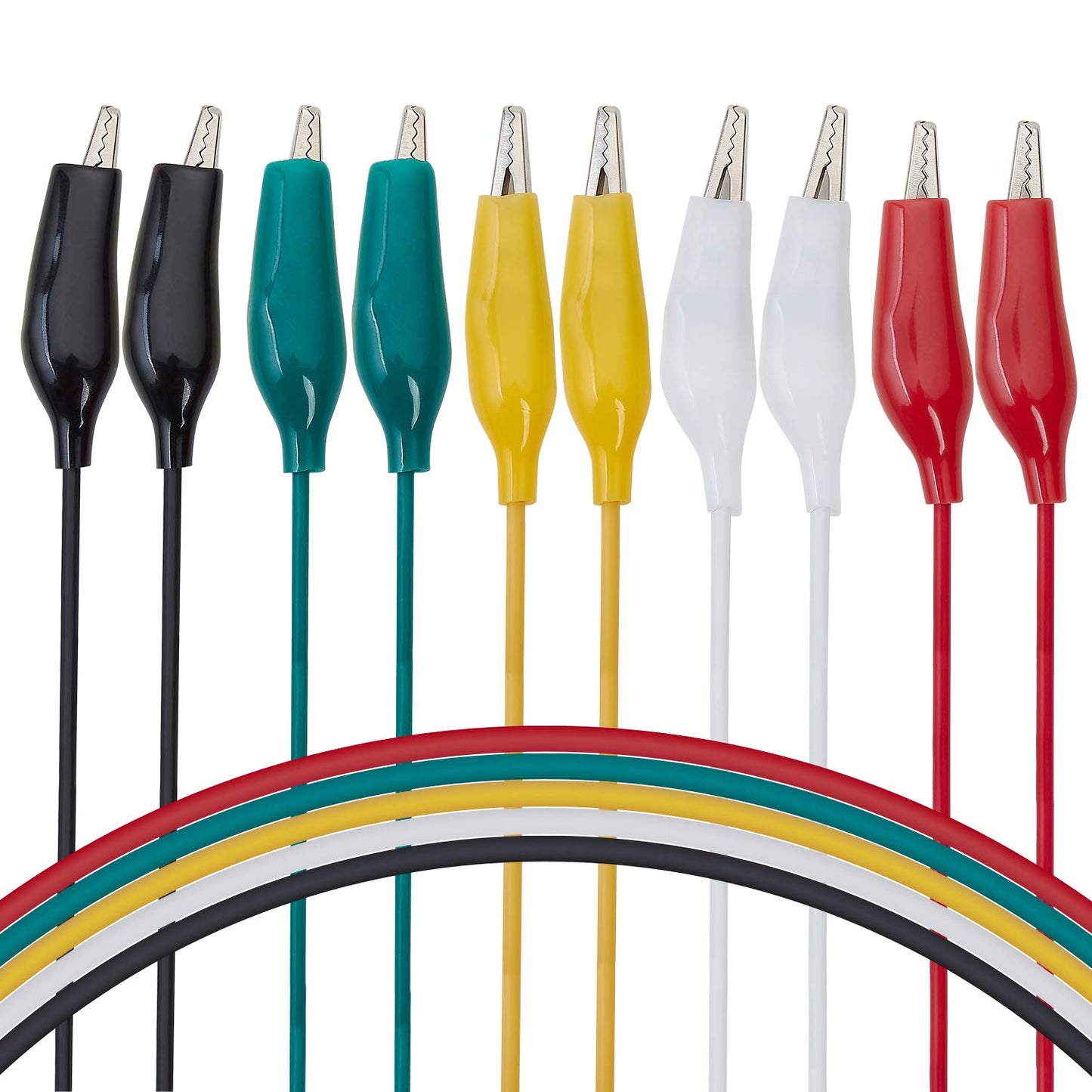 10 Pieces and 5 Colors Test Lead Set & Alligator Clips 20.5 inches 22 AWG Copper Wire The Clips soldered