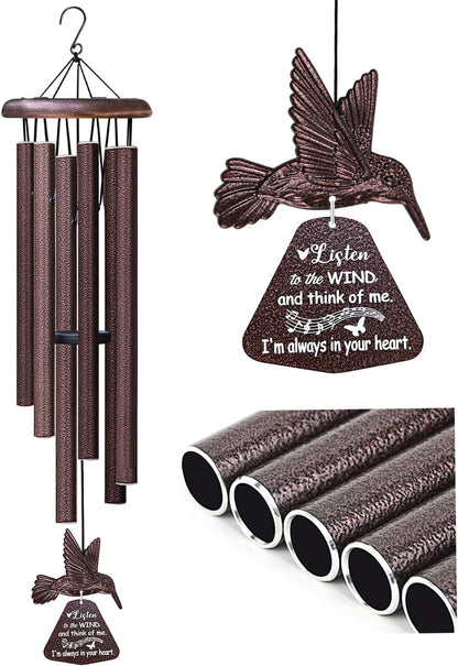 Chimes with Hummingbird Wind Spinner Memorial Wind Chimes for Loss of Loved One Prime