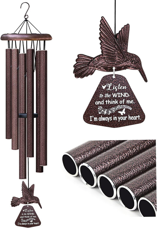 Chimes with Hummingbird Wind Spinner Memorial Wind Chimes for Loss of Loved One Prime