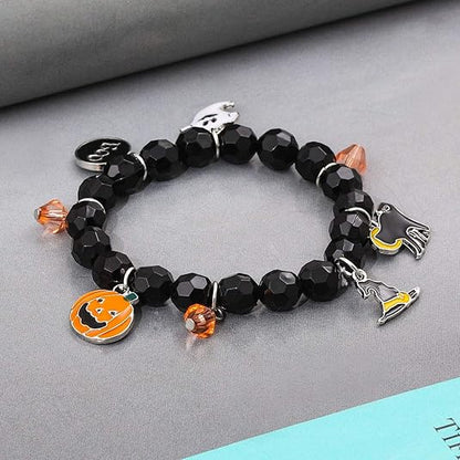Bracelets Ghost Pumpkin Switch Charm Bracelets Gifts Stretch Beaded Bracelets