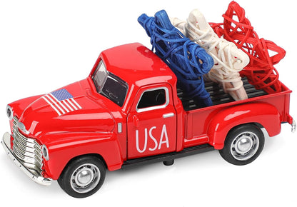 Farmhouse Metal Truck Car Decor with Stars Decorations Patriotic Centerpieces for Tables  Independence Day Memorial Day