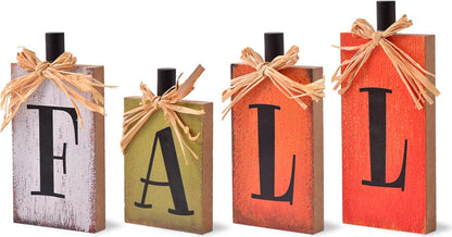 4 Pcs Rustic Farmhouse Home Decor Signs FALL Centerpieces for Tables Autumn Decor Sign