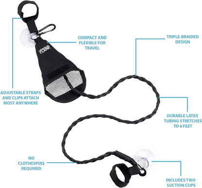 Adjustable Latex Clothesline For Hotel Travel Camping Laundry Room No Safety Pins Needed Small Enough
