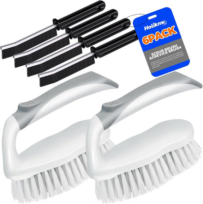 6 Pack, Scrub Brushes for Cleaning Heavy-Duty Scrub Brush, Stiff Bristles Cleaning Brush For Kitchen