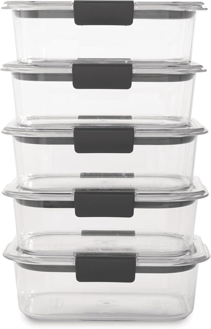 Brilliance Tritan Plastic Food Storage Containers BPA Free Airtight Lids Ideal for Lunch Meal Prep