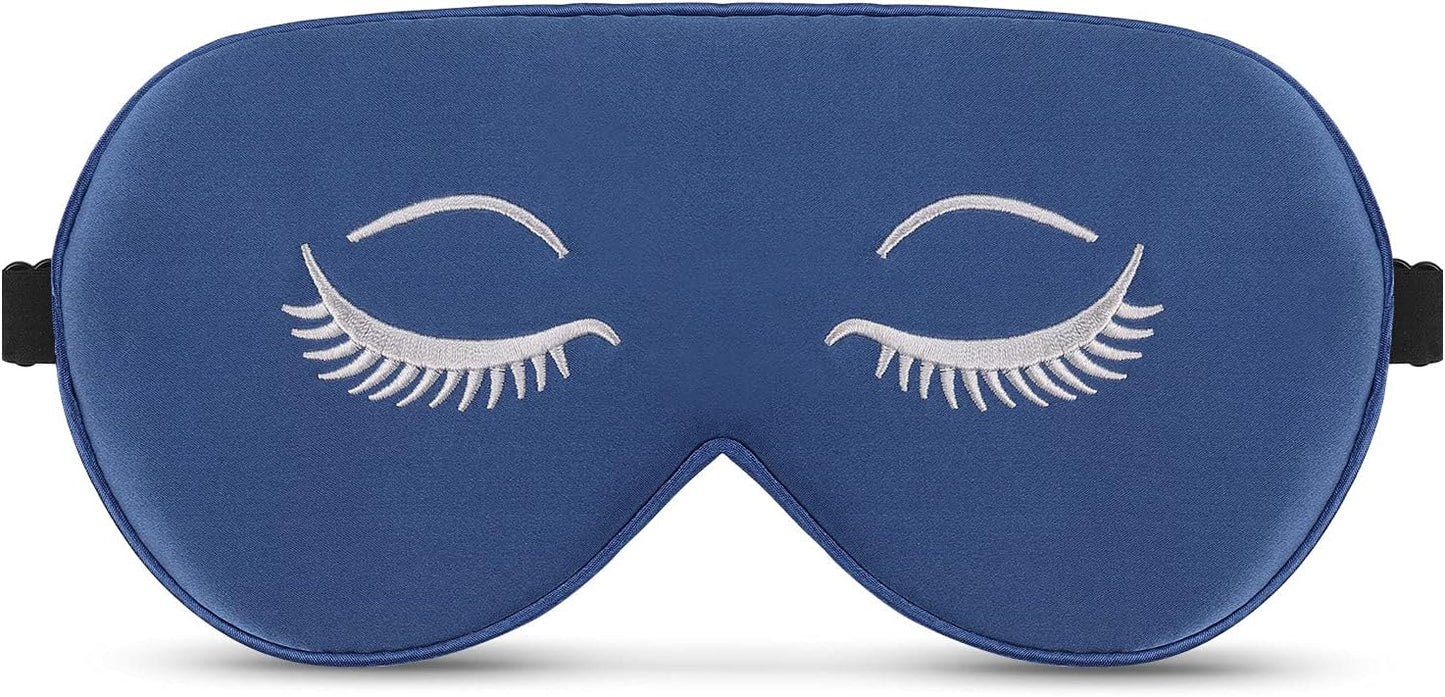 Mulberry Silk Sleep Mask Luxury Cool and Lustrous Eye Cover for Sleeping Embroidery Gift Ready Packaging