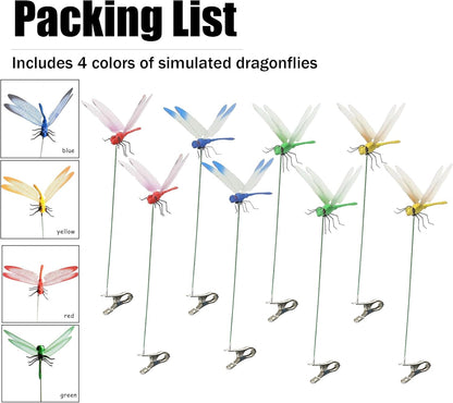 3D Outdoor Dragon Fly Decor Clip on Dragonfly for Bugs Dragonfly Garden Stakes Gardening Decoration