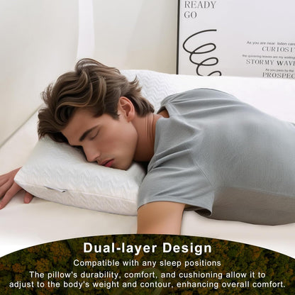Memory Foam Pillow Compressible Camping Pillow with Washable Cover Ergonomic Supportive Pillow for Sleeping Ideal