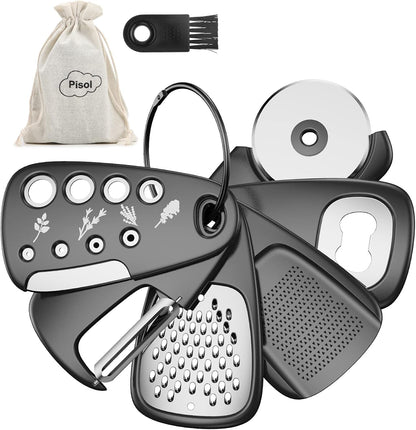 Kitchen Unique Gadgets Set 6 Pieces Space Saving Cheese Grater Bottle Opener Fruit Vegetable Peeler