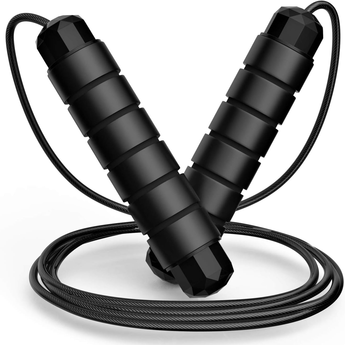Tangle-Free Rapid Speed Jumping Rope Cable with Ball Bearings for Women Men and Kids Adjustable Steel