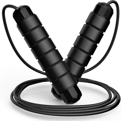 Tangle-Free Rapid Speed Jumping Rope Cable with Ball Bearings for Women Men and Kids Adjustable Steel