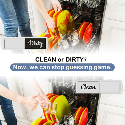 Dishwasher Magnet Clean Dirty Sign Farmhouse Rustic Wood Design Black and White Non-Scratch