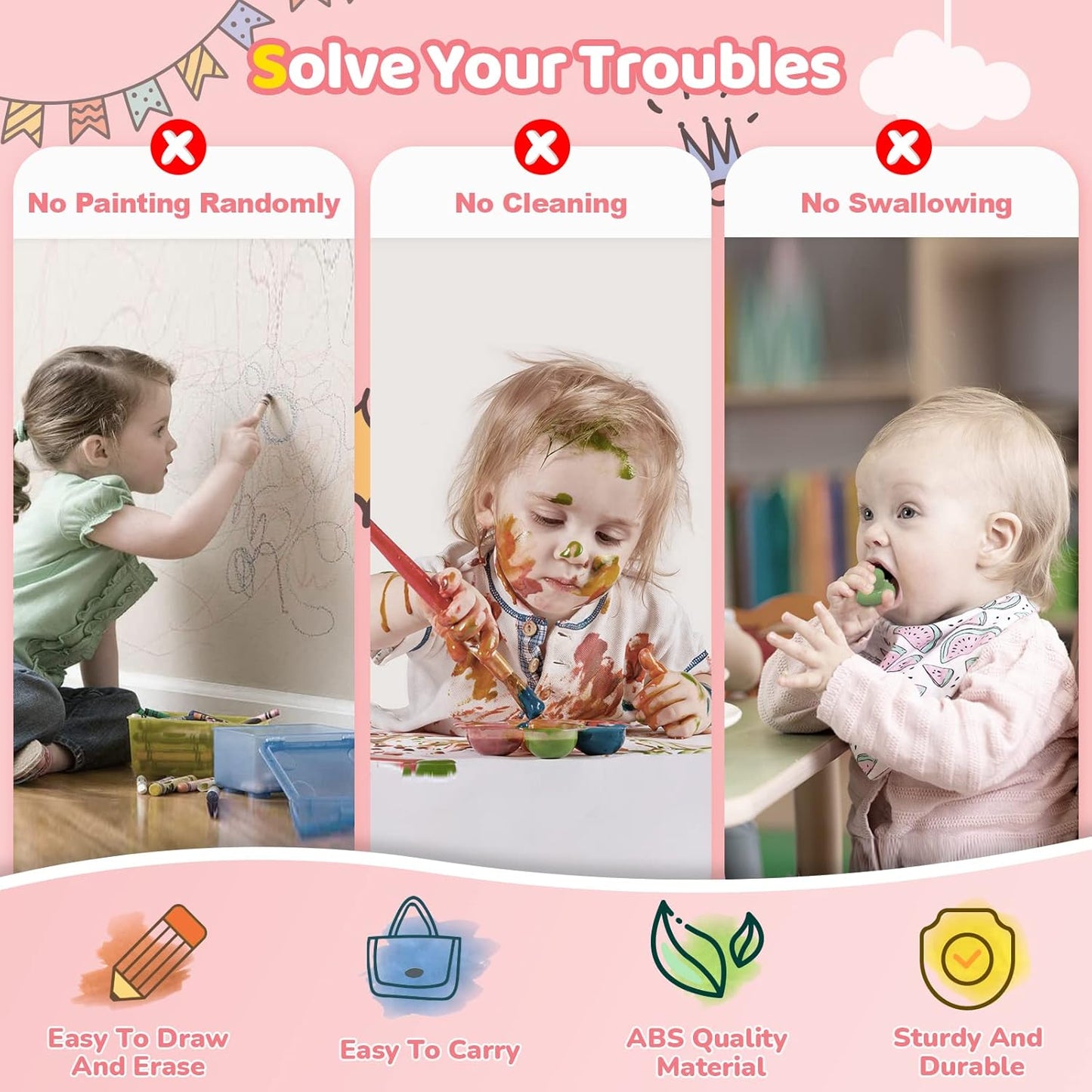 Magnetic Drawing Board Toddler Girl Toys for 1-2 Year Old Doodle Board Pad Learning and Educational Toys