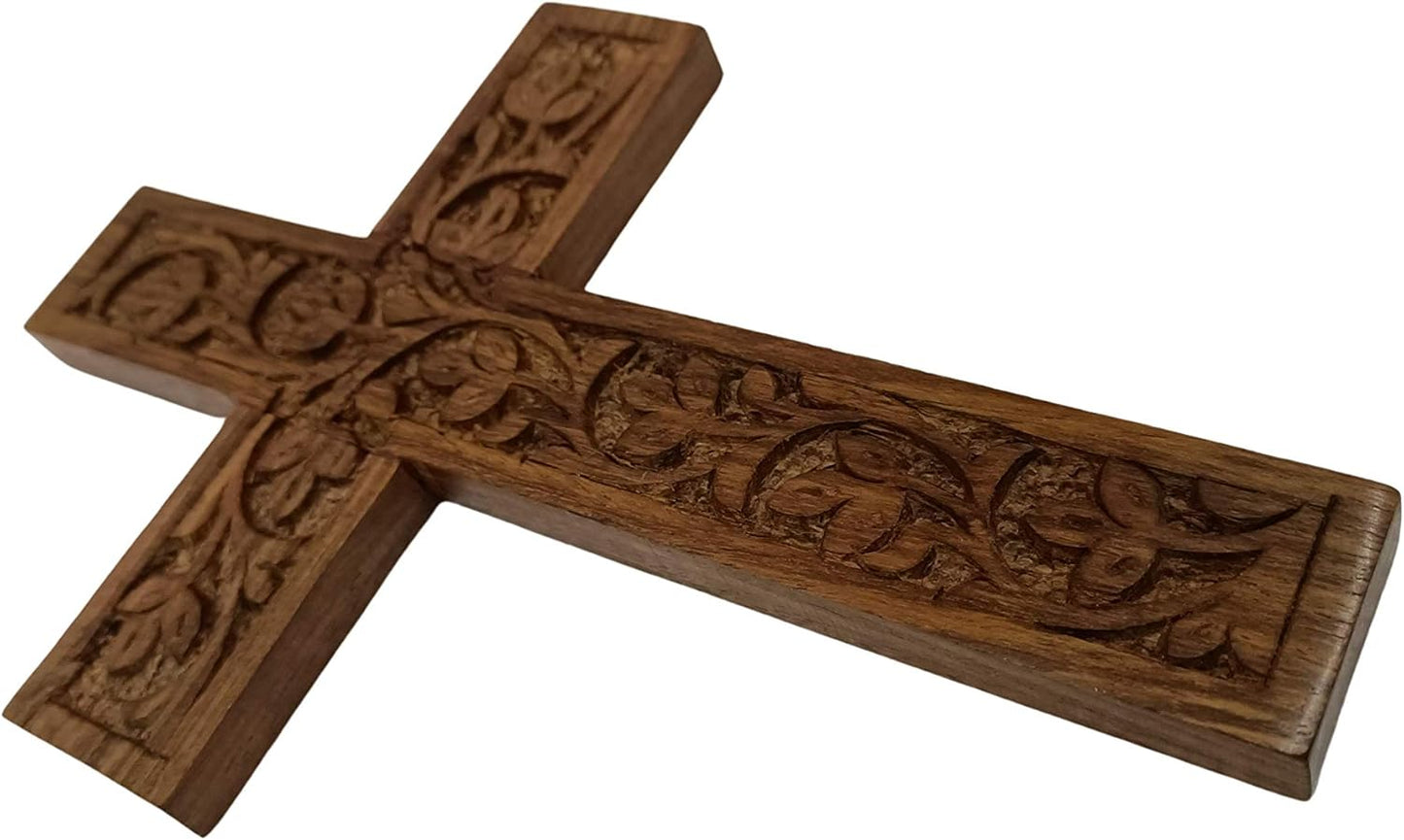 Wall Hanging Wooden Christ Cross Crucifix Catholic Rosewood Crucifix for Home