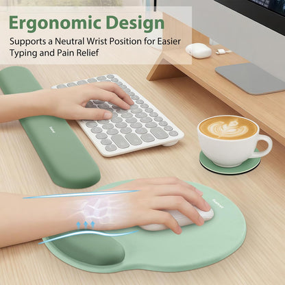 Keyboard Wrist Rest 3-in-1 Gel Memory Foam Ergonomic Mouse Pad with Wrist Rest Set Gaming Mousepad Arm Cushion