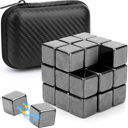 Square Black Magnetic Stones, Magnet Hand Roller Magnetic Rocks for Office Cool Magnetic Gadget