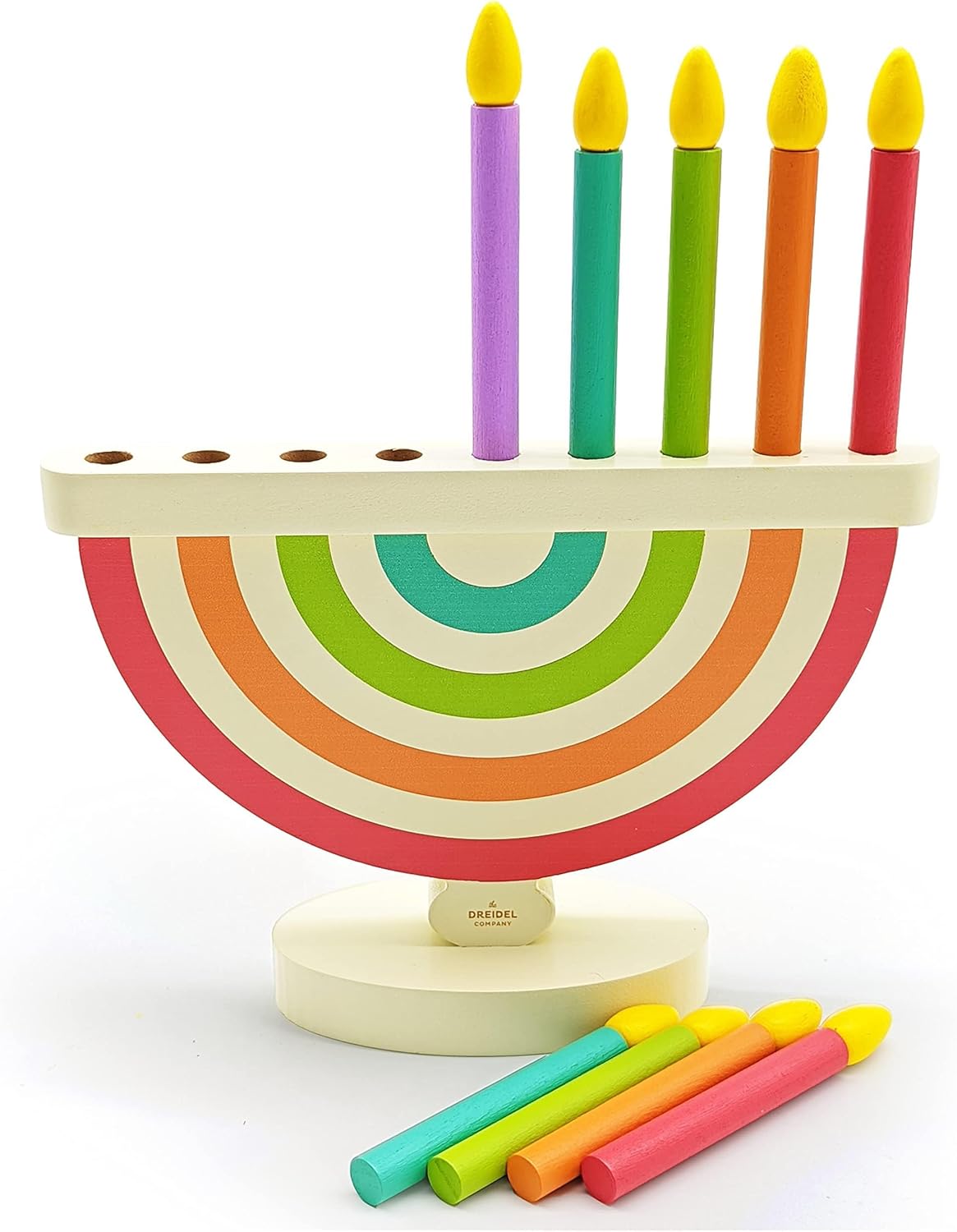 Children Wooden Chanukah Menorah with Removable Candles (Single)