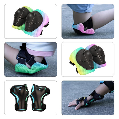 Knee Pads Elbow Pads with Wrist Guards for Ages 3-12 | 3-in-1 Safety Protective Gear for Skating Cycling Biking