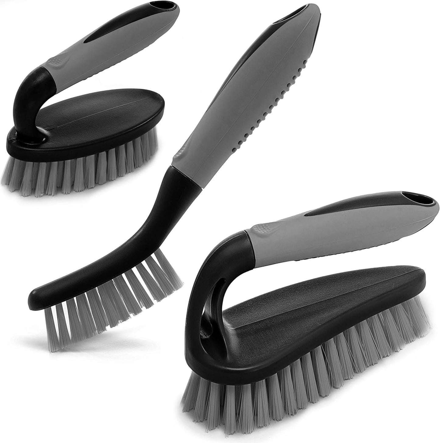 3pcs  Cleaning Shower Scrubber with Ergonomic Handle and Durable Bristles Grout Cleaner Brush