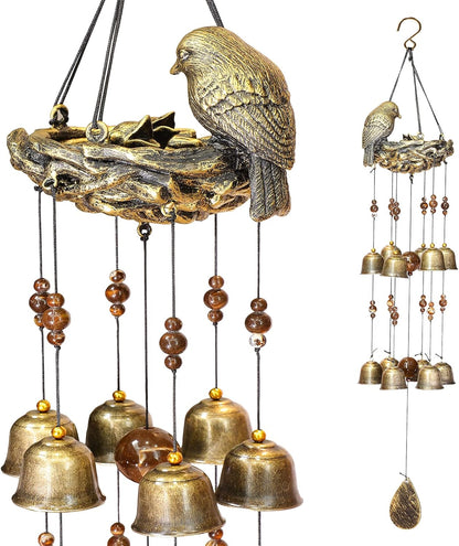 Wind Chimes for Outside with 12 Wind Bells for Glory Mothers Love Gift Bird Bells Chimes Hanging Decoration