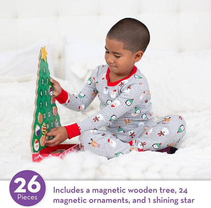 Countdown to Christmas Wooden Advent Calendar  Magnetic Tree, 25 Magnets
