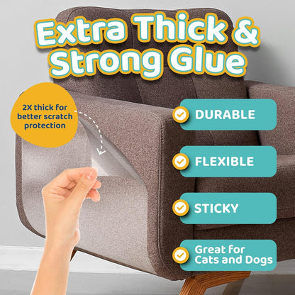 Anti Scratch Furniture Protector(160" x 13") Single-Sided Sticky Couch Protector for Cats
