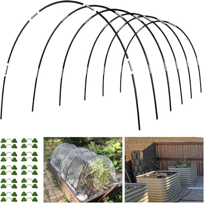 6 Sets of 7FT Greenhouse Hoops for Raised Beds Rust-Proof Fiberglass Frame for Garden Netting