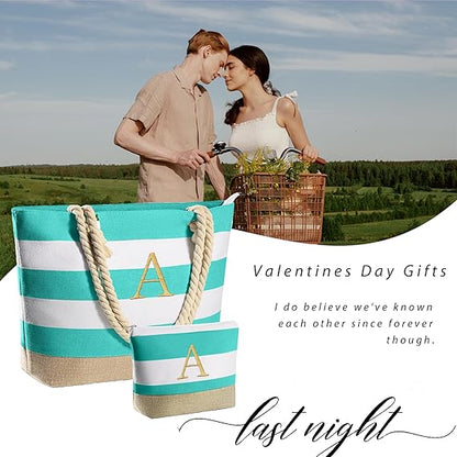 Beach Bags for Women  Travel Canvas Beach Tote, Pool Waterproof Bag Travel Essentials Gifts for Women