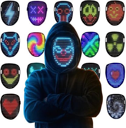 Mask Light up Mask with Gesture Sensing Cool Face Transforming Mask, Perfect Gifts for Halloween Christmas Birthday