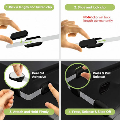 Baby Locks (8-Pack) Child Safety Cabinet Proofing  Safe Quick and Easy 3M Adhesive Cabinet Drawer Door Latches No Screws & Magnets