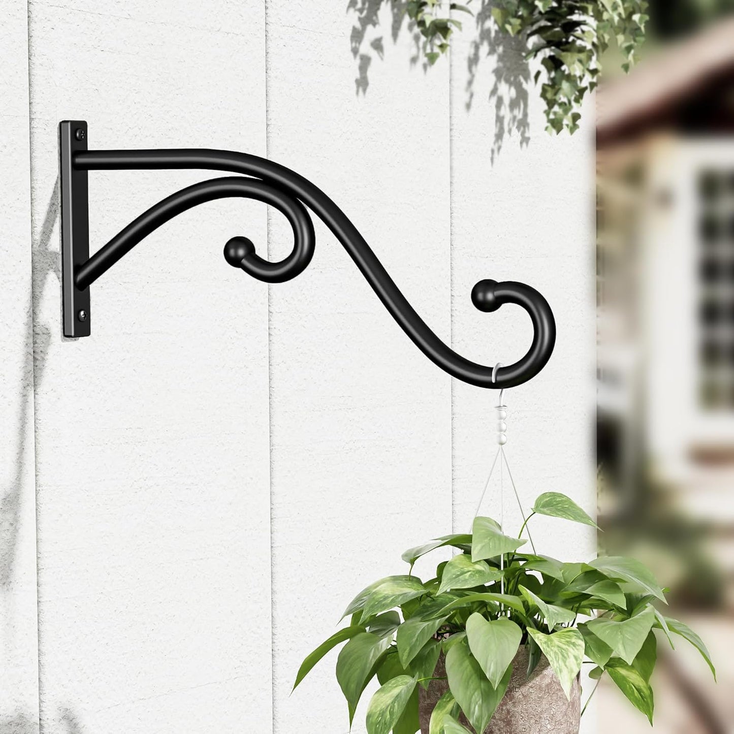 2 Pack 10 Inch Plant Hanger Metal Plant Wall Hooks for Hanging Flower Basket Lanterns
