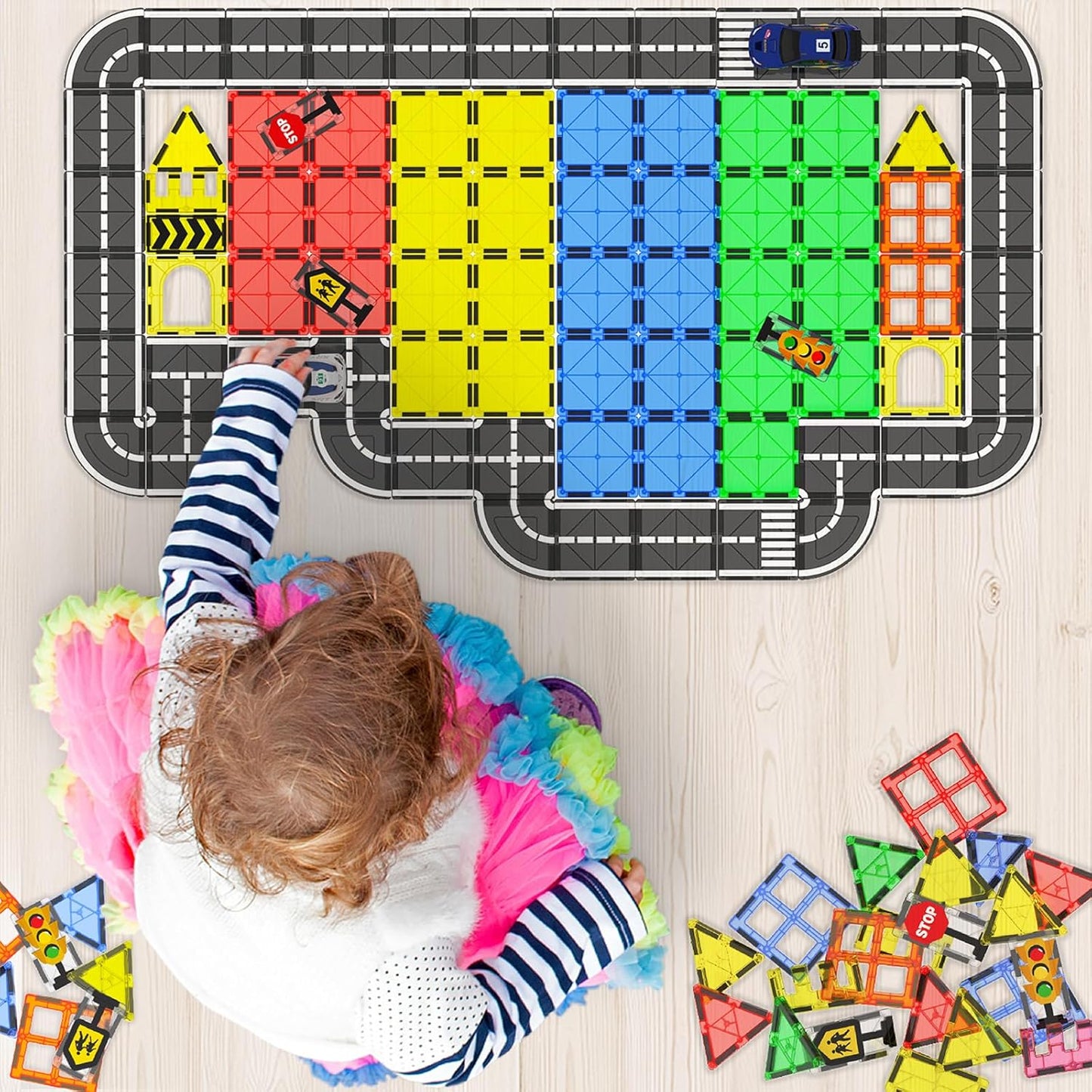 Magnetic Building Blocks Preschool Montessori Toys Gift for 3+ Year Old Boys and Girls Sensory Christmas Toys