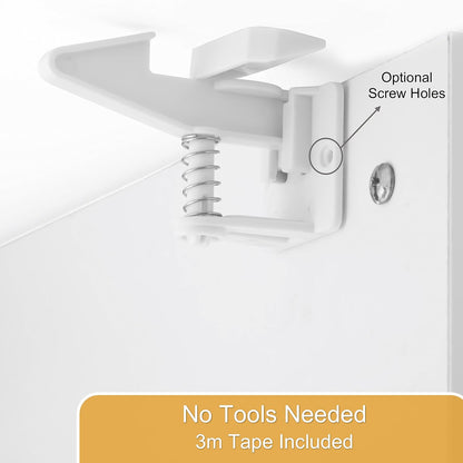 12 Pack Cabinet Locks Child Safety  Baby Safety Cabinet Locks NO Drilling 3M Adhesive Baby Proof Drawer Lock Child