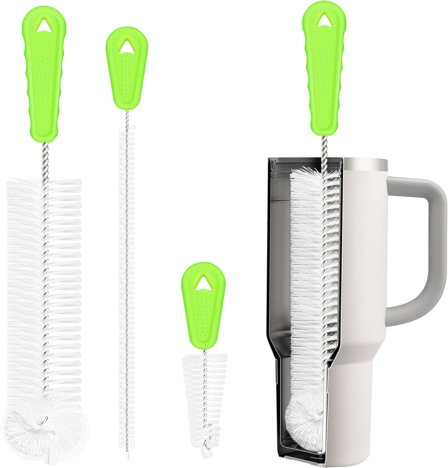 Bottle Brush Cleaner Set of 3 14 in Long Handle Water Bottle & Straw Cleaner Brushes for Washing Tumblers