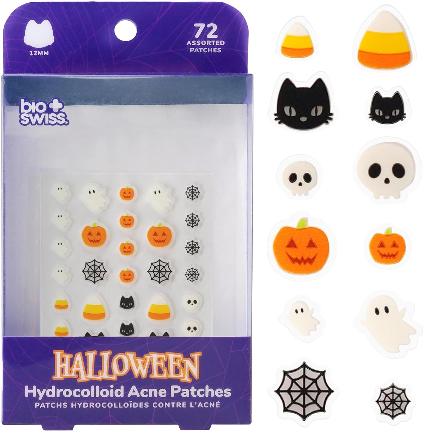 Halloween Pimple Patches Hydrocolloid Acne Patch for Zits and Blemishes Face and Skin Stickers, 72 Count
