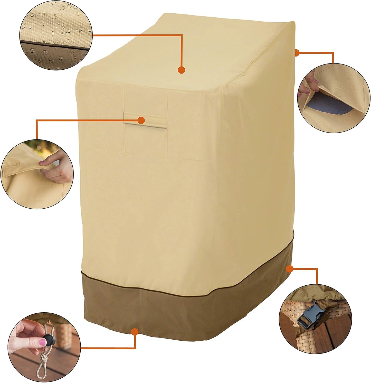 Classic Accessories Veranda Water-Resistant 25.5 Inch Stackable Patio Chair Cover