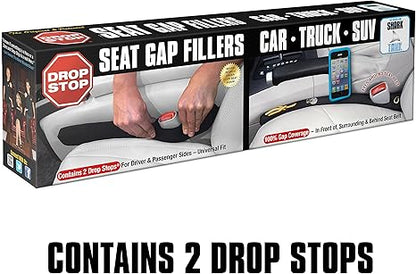 The Original Patented Car Seat Gap Filler AS SEEN ON Shark Tank Set of 2 and Slide Free Pad and Light