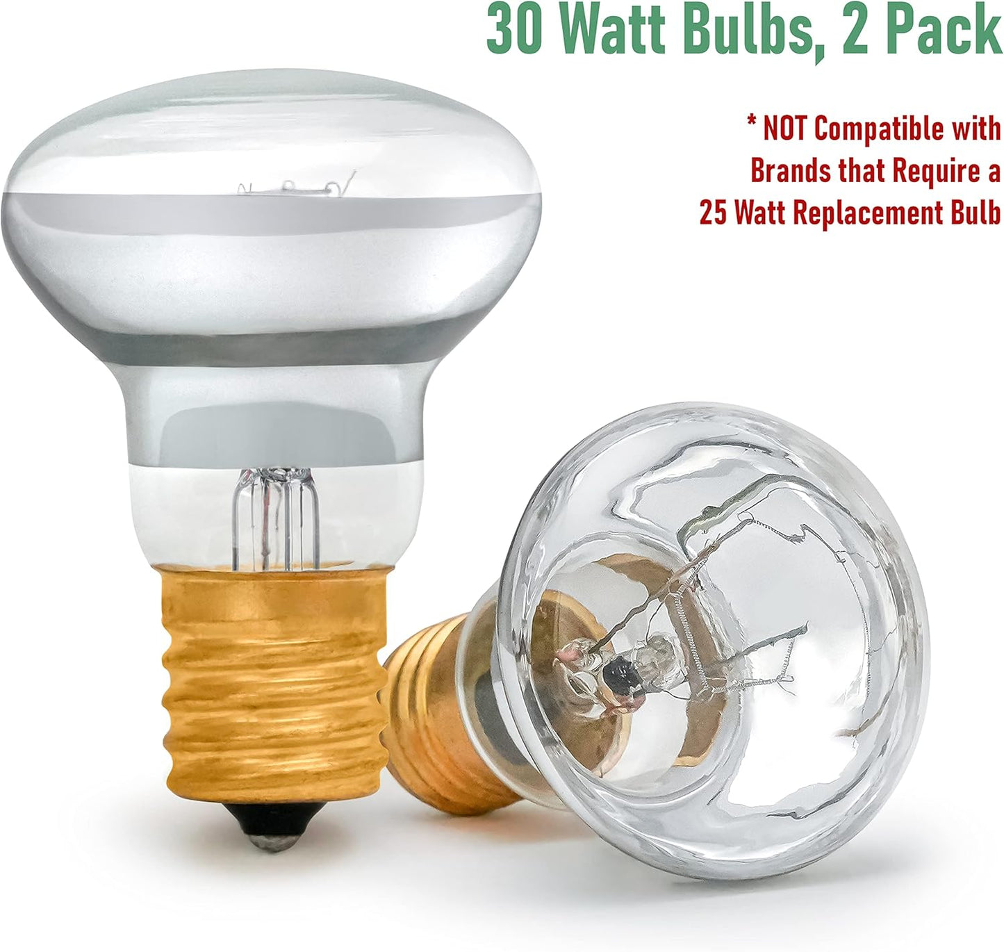 Liquid Lamp Replacement Bulbs 2 Pack 30 Watt E17 Bulbs Bulb for 16" Liquid Motion