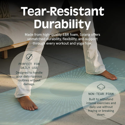 Yoga Mat 1" Thick w/Nylon Strap for Men & Women  Non Slip Exercise Mat for Home Yoga Pilates