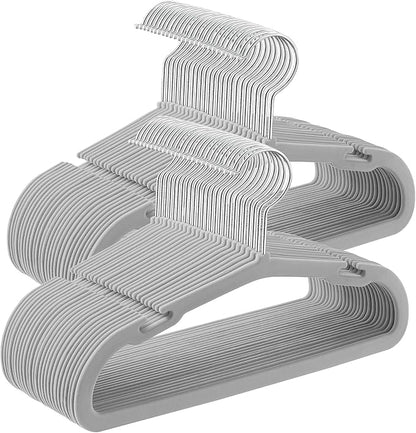 Baby Hangers 50 Pack 11 x 6.9 Inches Non-Slip Velvet Kids Hangers for Closet Space-Saving Wide Shoulder