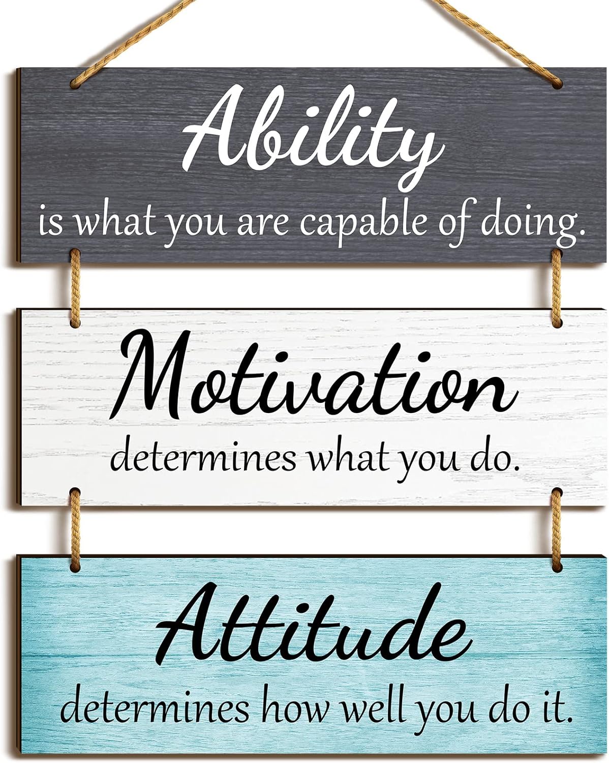 Wall Decor Inspirational Motivational Plaques with Sayings Rustic Wooden Hangings Ability Sign
