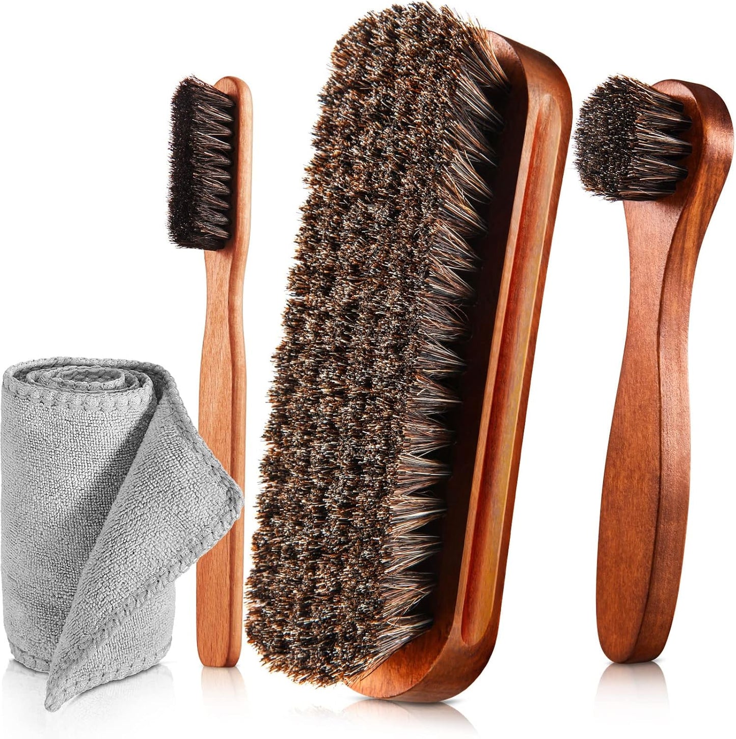 4 Pcs Shoes Brush Kit Polish Dauber Applicators Cleaning Leather Shoes Boots Care Brushes