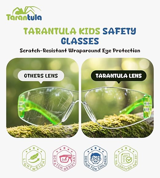 6 Pack Kids Safety Glasses Youth Protective Eyewear EN166 & ANSI Z87 Certified Anti-Fog UV Protection