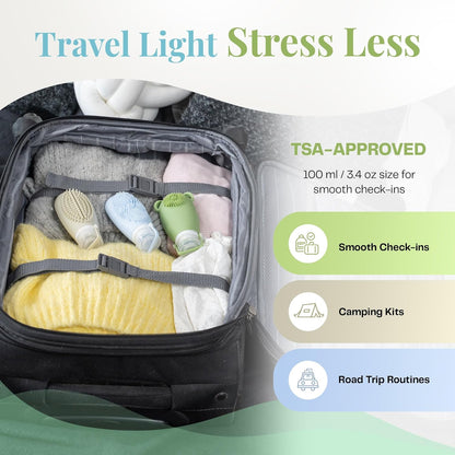 3 Pack 3.4 oz with TSA Bag TSA-Approved Leakproof Toiletry Containers Refillable Shampoo Bottles