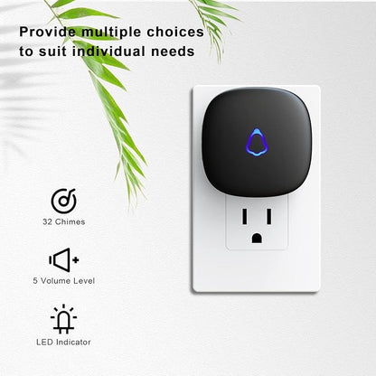 Wireless Doorbell Easy installation Waterproof Adjustable Volume 58 Chimes Colorful LED