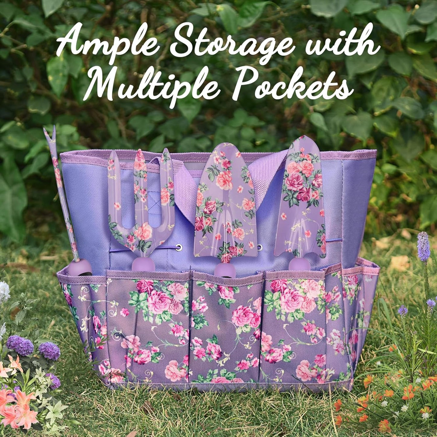 10 Piece Heavy Duty Purple Garden Tool Set Durable Garden Supplies Organizer Bag Garden Hand Tools