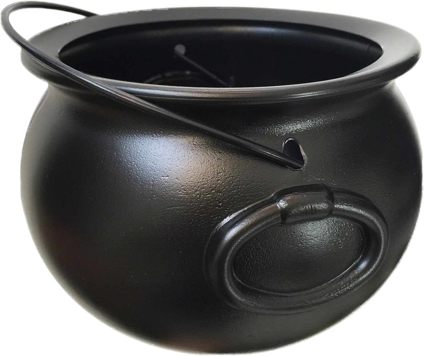8" Black Cauldron Bucket  Halloween Candy Bowl Trick or Treat St. Patrick's Pot of Gold Decor, Witch Kettle
