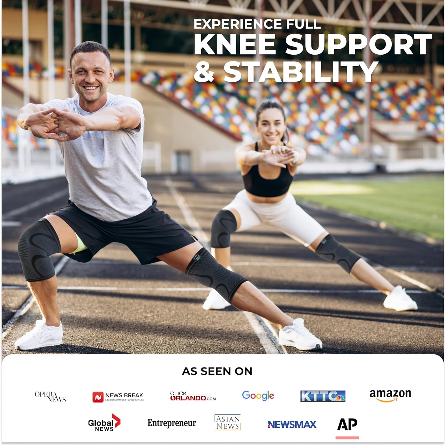 Knee Brace for Women & Men 2 Pack Knee Brace for Running Knee Pain Knee Support Compression Sleeve