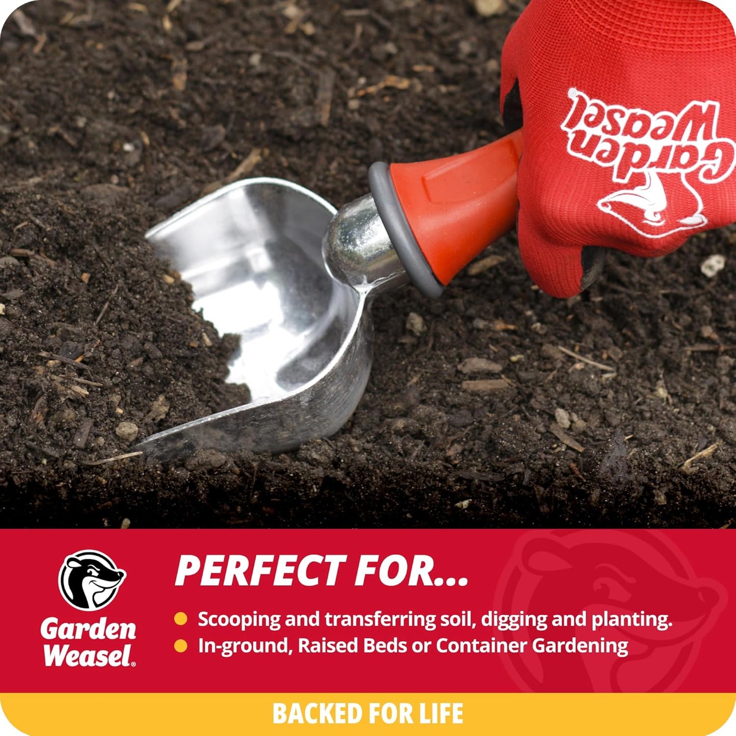 Oversized Dig and Transport Planting and Gardening Hand Digging Tools Heavy Duty Soil Scoop