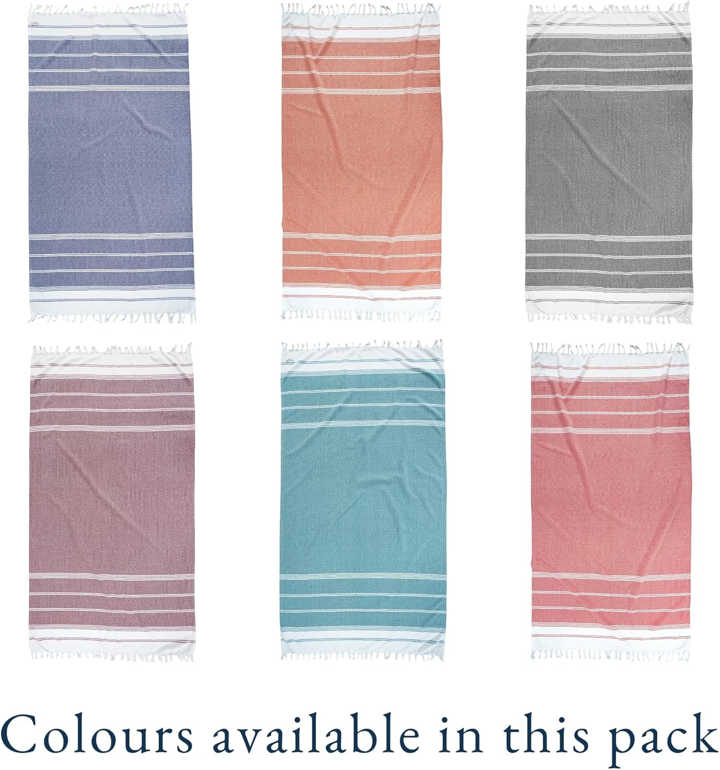 6 Pack Oversized Pre Washed Beach Towels Stylish Quick-Dry Pool & Travel Towels for Adults